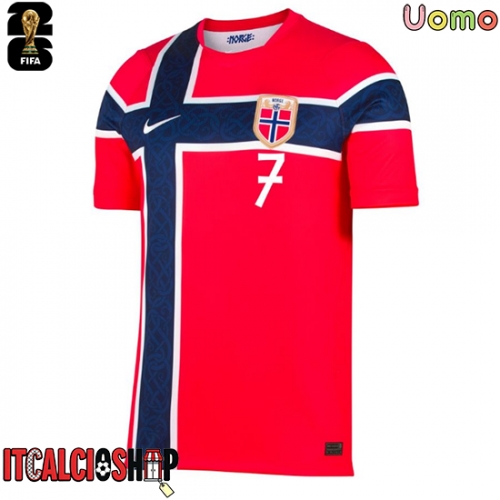 Norvegia Martin Odegaard #10 Prima Maglia Mondiali 2026 Manica Corta